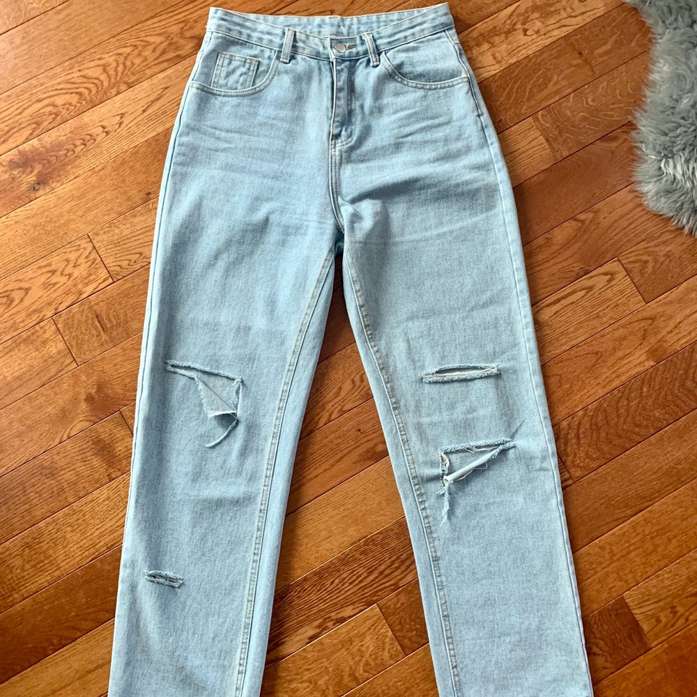 Shein Light Wash Ripped Jeans